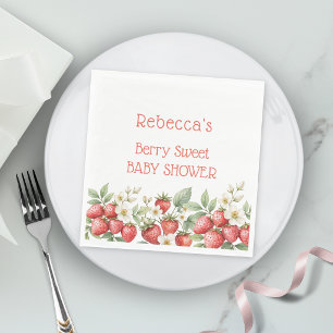 Serviette En Papier Fête de Bébé aux Fruits Rouges Fleurs de Fraisier