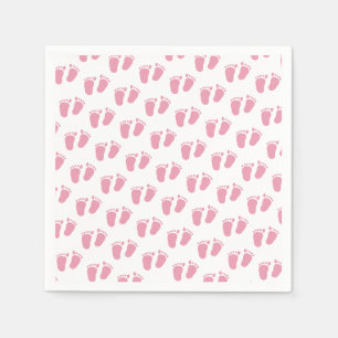 Serviette En Papier Fête de Bébé aux Pieds Roses Bébé