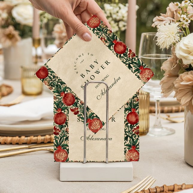 Serviette En Papier Fête de bébé botanique au jardin de grenade (Créateur téléchargé)
