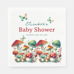 Serviette En Papier Fête de bébé champignon de la forêt fantaisiste