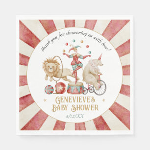 Serviette En Papier Fête de Bébé Cirque Carnaval Aquarelle Fantaisiste