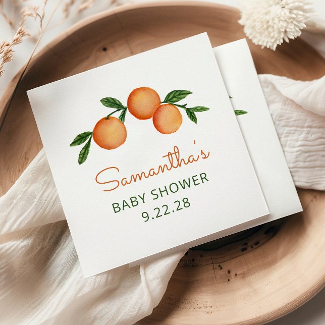 Serviette En Papier Fête de Bébé Citron Orange Petite Mignonne (Créateur téléchargé)
