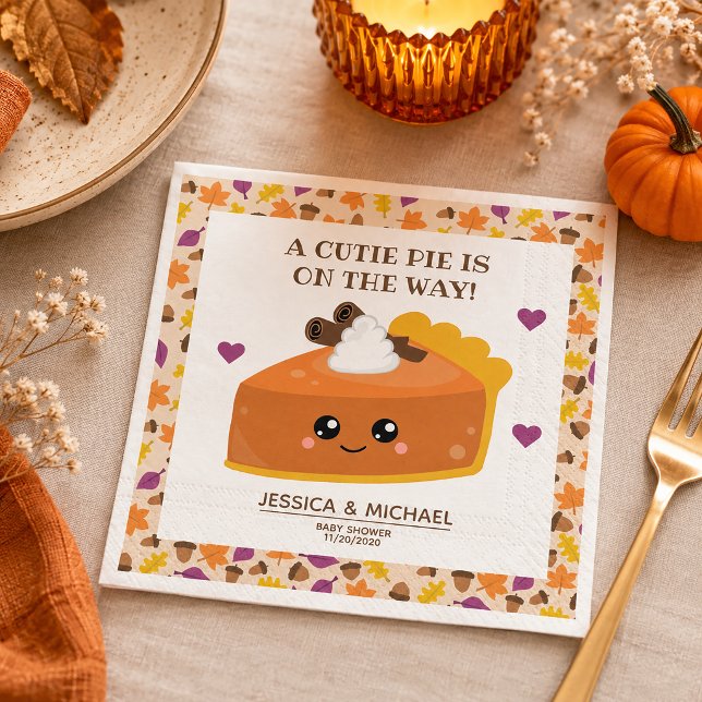 Serviette En Papier Fête de Bébé d'Automne Cutie Pie (Créateur téléchargé)