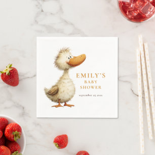 Serviette En Papier Fête de Bébé de l'oie Rigolote Mignonne