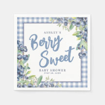 Fête de bébé Douce Baie à Carreaux Bleus