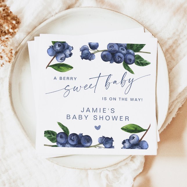 Serviette En Papier Fête de bébé douce petite myrtille (Créateur téléchargé)