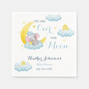 Serviette En Papier Fête de bébé éléphant au-delà de la lune