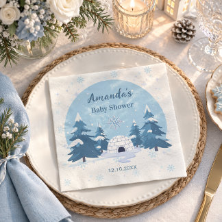 Serviette En Papier Fête de bébé en hiver Un petit flocon de neige