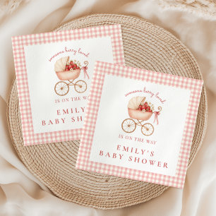 Serviette En Papier Fête de Bébé Fille Aimée aux Fraises