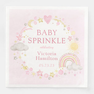 Serviette En Papier Fête de Bébé Fille Aquarelle Arc-en-Ciel