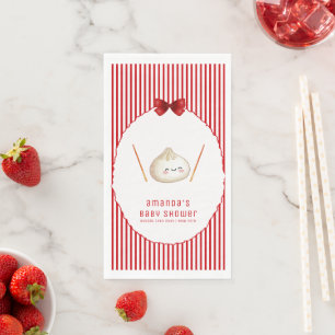 Serviette En Papier Fête de bébé Fille Asiatique Dumpling Arc-en-ciel