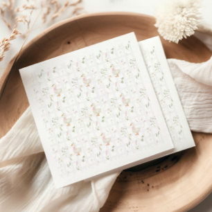 Serviette En Papier Fête de Bébé Fille aux Fleurs Sauvages Canard Vint