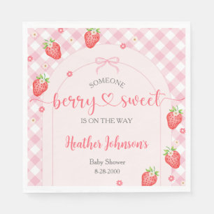 Serviette En Papier Fête de Bébé Fille Douce Fraise Sucrée