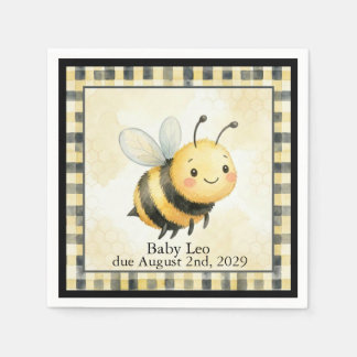 Serviette En Papier Fête de bébé garçon abeille insecte