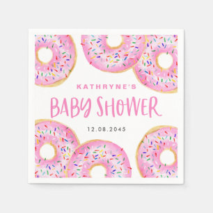 Serviette En Papier Fête de bébé gâteau en aquarelle rose