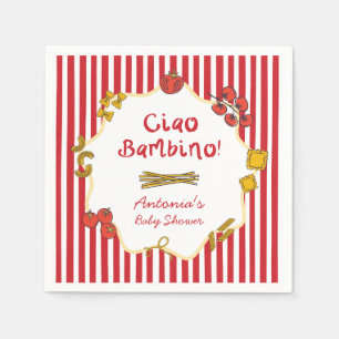 Serviette En Papier Fête de bébé Italian Pasta Ciao Bambino