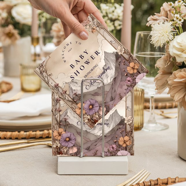 Serviette En Papier Fête de Bébé Lavande Montagnes (Créateur téléchargé)