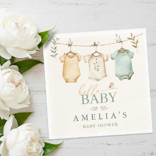Serviette En Papier Fête de bébé linge à linge bébé couleur neutre aqu