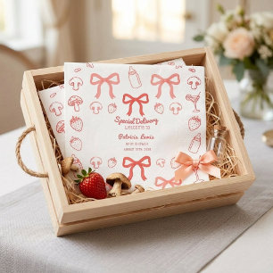 Serviette En Papier Fête de Bébé Livraison Spéciale Pizza Coquette