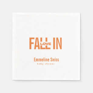 Serviette En Papier Fête de Bébé Moderne Orange Automne Tomber en Amou