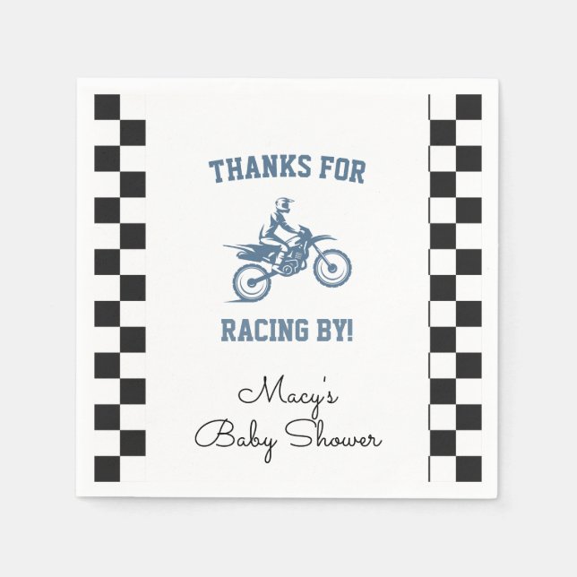 Serviette En Papier Fête de Bébé Moto Cross (Devant)