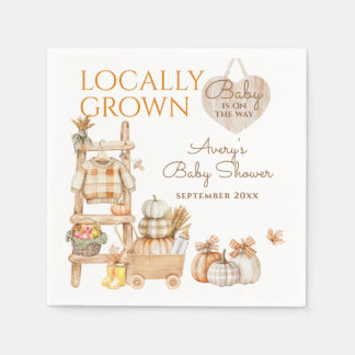 Serviette En Papier Fête de bébé neutre citrouille cultivée localement