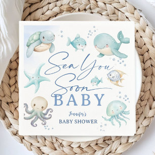 Serviette En Papier Fête de Bébé Océanique À Vous Bientôt Garçon Papie