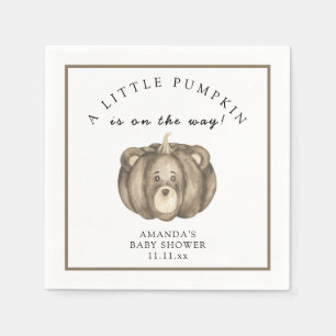 Serviette En Papier Fête de bébé ours en citrouille d'automne