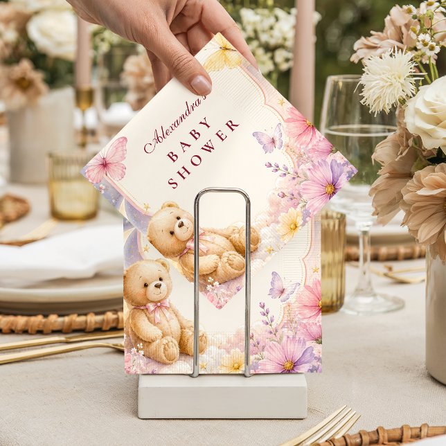 Serviette En Papier Fête de Bébé Ours Lunaire Céleste (Créateur téléchargé)