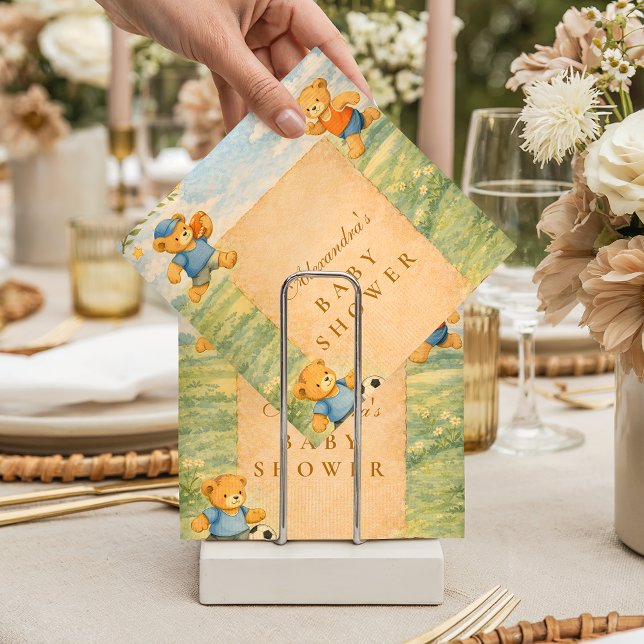 Serviette En Papier Fête de bébé oursons sports de nursery classiques (Créateur téléchargé)