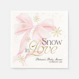 Serviette En Papier Fête de bébé personnalisée « Neige en amour » avec