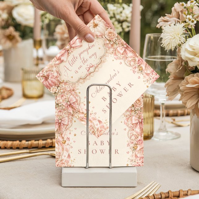 Serviette En Papier Fête de Bébé Petite Citrouille Coquette (Créateur téléchargé)