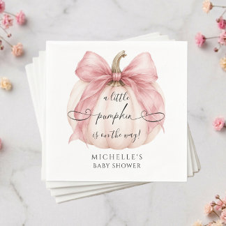 Serviette En Papier Fête de Bébé Petite Citrouille Rose Coquette