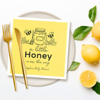 Fête de bébé pot de miel dessiné à la main abeille