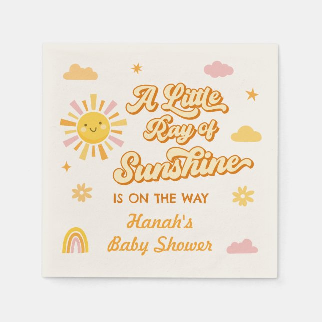 Serviette En Papier Fête de bébé Rayon de Soleil (Devant)