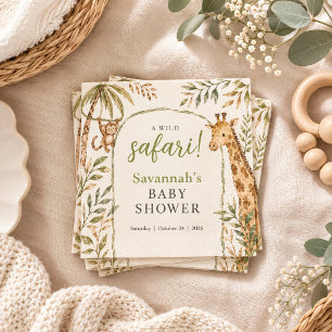 Serviette En Papier Fête de bébé Safari sauvage Tropical Animaux de la