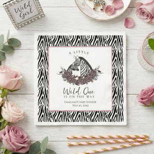 Serviette En Papier Fête de Bébé Safari Zèbre Petite Bête Sauvage