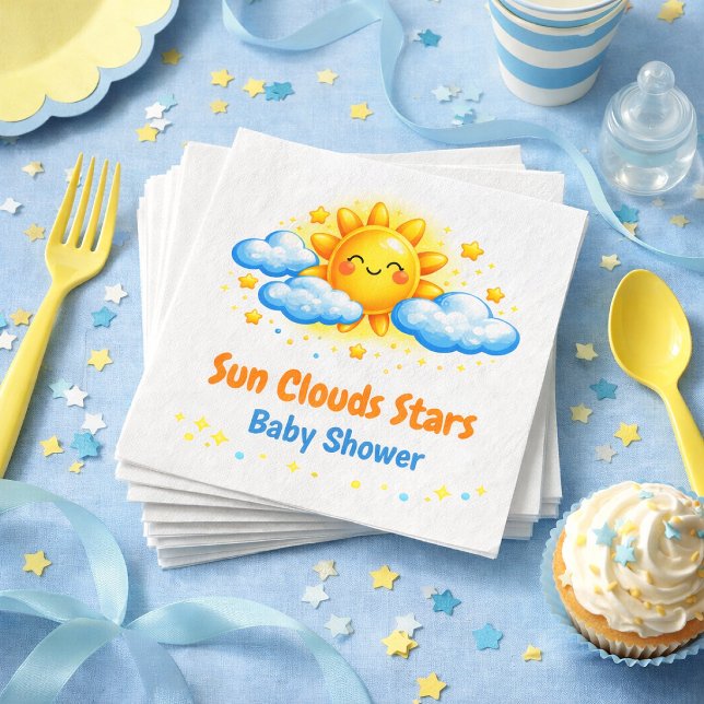 Serviette En Papier Fête de bébé thème ciel bleu artisanat party (Créateur téléchargé)