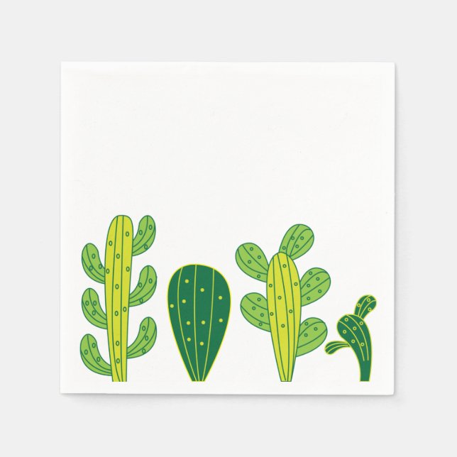 Serviette En Papier Fête de Cactus Succulentes Cactées (Devant)