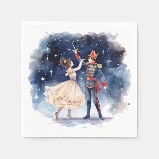 Serviette En Papier Fête de casse-noisette de Noël festive  (Devant)