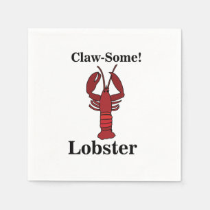Serviette En Papier Fête de célébration de fruits de mer au homard rou
