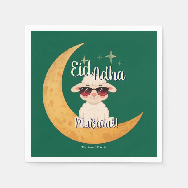 Serviette En Papier Fête de célébration d'Eid Moubarak  (Devant)