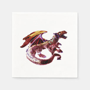 Serviette En Papier Fête de célébration du dragon rouge rubis magique