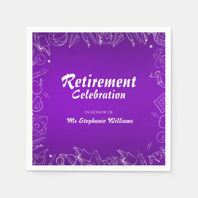 Serviette En Papier Fête de célébration pour un enseignant à la retrai (Devant)