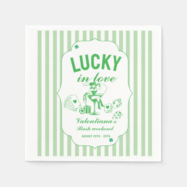 Serviette En Papier Fête de célibataire chanceuse de la Saint-Patrick  (Devant)