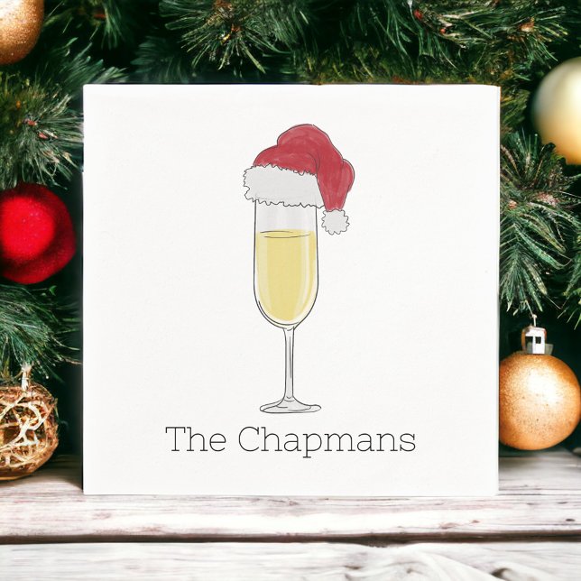 Serviette En Papier Fête de champagne Noël Santa Hat (Créateur téléchargé)