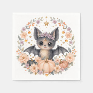 Serviette En Papier Fête de Chauves-Souris Bébé à l'Aquarelle