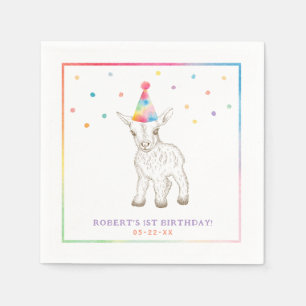 Serviette En Papier Fête de chèvre Animal Anniversaire serviettes   Th