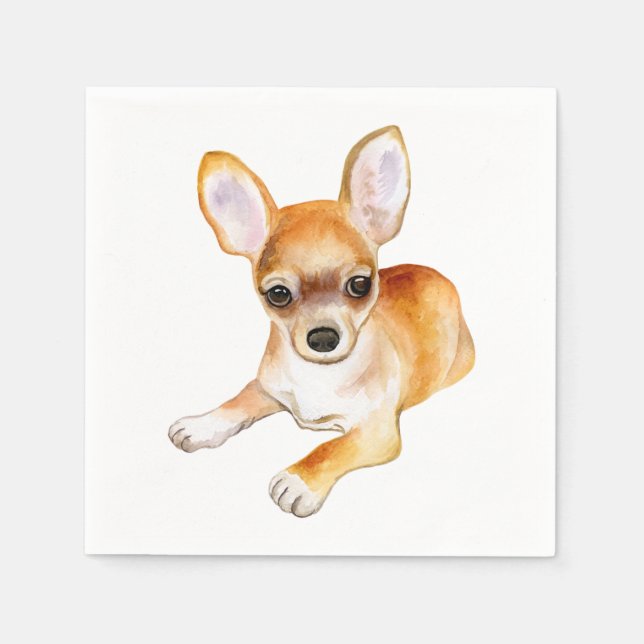 Serviette En Papier Fête de Chihuahua pour amateur de chiots mignons (Devant)