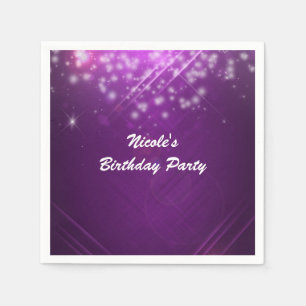 Serviette En Papier Fête de club de danse Glam Sparkle Fuchsia Violet